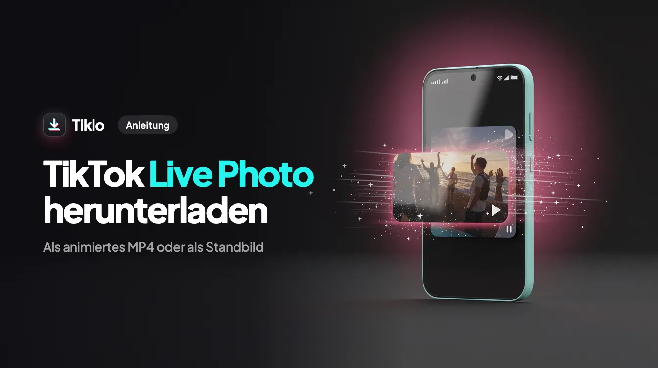 Ein Smartphone zeigt ein TikTok Live Photo, das als bewegtes Bild gespeichert wird
