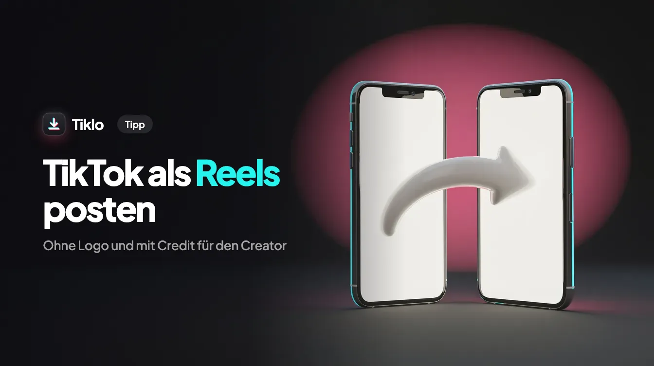Smartphone, das ein TikTok-Video zeigt, das auf Instagram Reels repostet wird