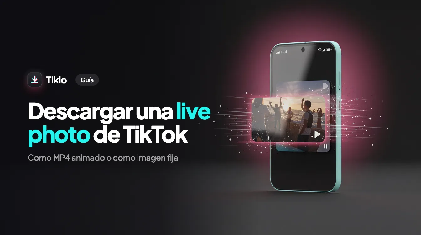 Un smartphone mostrando una live photo de TikTok guardada como imagen en movimiento
