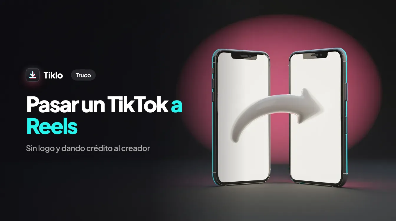 Teléfono que muestra un video de TikTok siendo reposteado a Instagram Reels