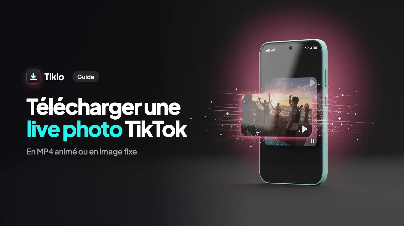 Un smartphone affichant une live photo TikTok enregistrée sous forme d'image animée