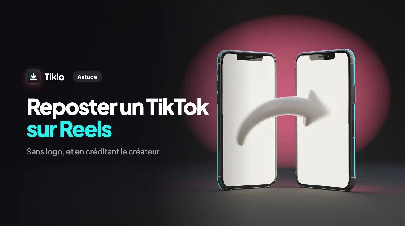 Téléphone affichant une vidéo TikTok en cours de repost sur Instagram Reels