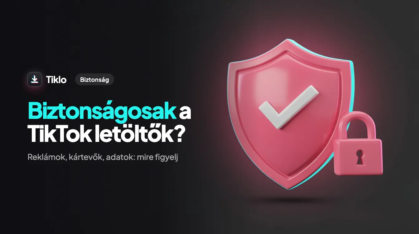Laptop képernyője egy biztonságos TikTok letöltővel a böngészőben