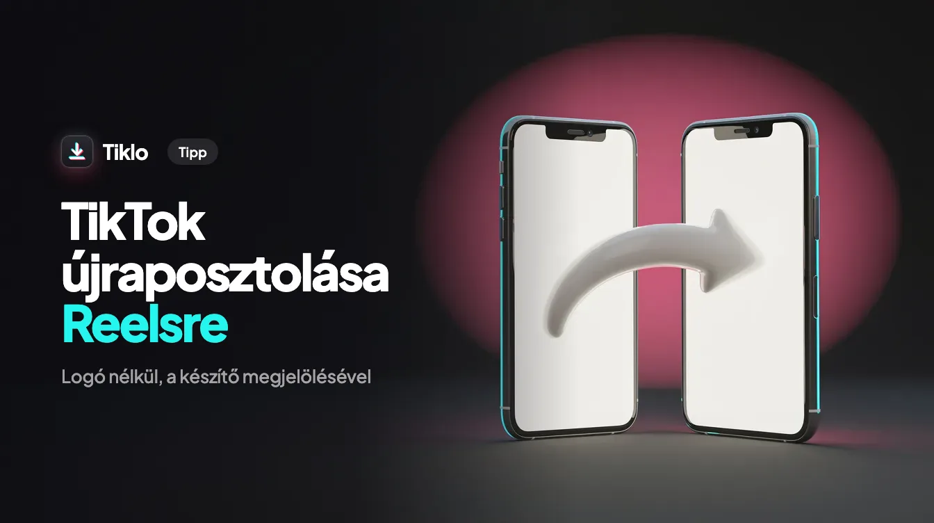 Telefon, amelyen egy TikTok videó Instagram Reelsre való újraposztolása látható