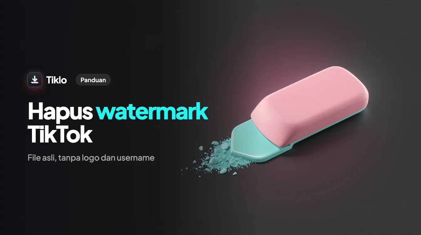 Video TikTok dengan logo memantul dan watermark username sedang dibersihkan