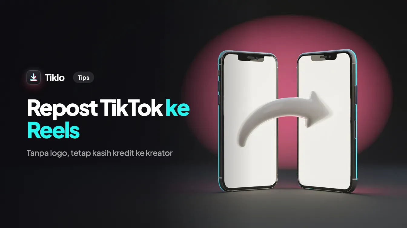 Ponsel menampilkan video TikTok yang sedang di-repost ke Instagram Reels