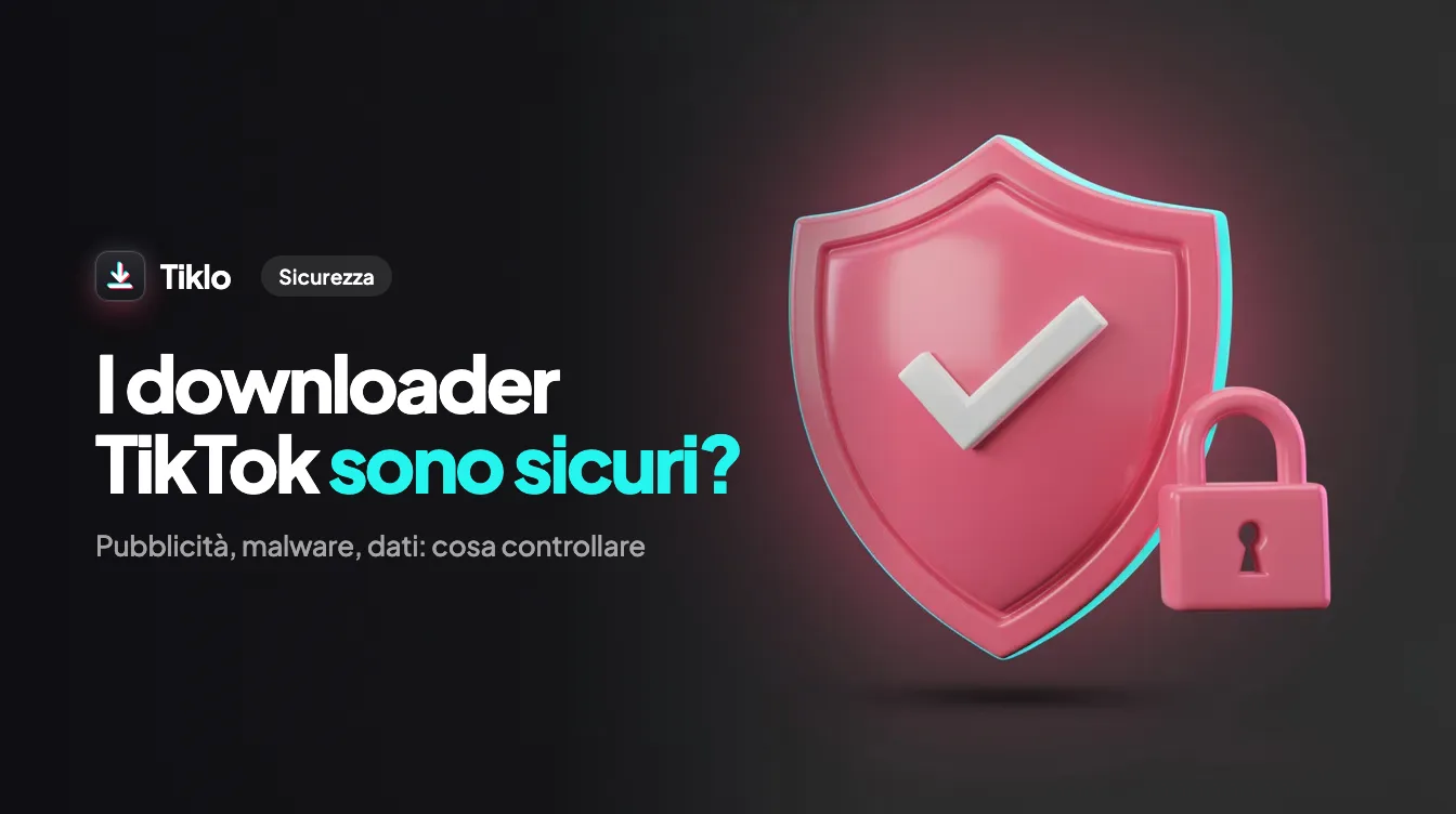 Lo schermo di un laptop che mostra un downloader TikTok sicuro in un browser web