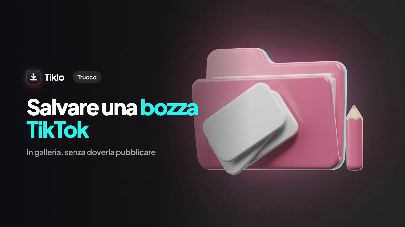 Un video bozza di TikTok salvato in privato su un telefono senza pubblicarlo