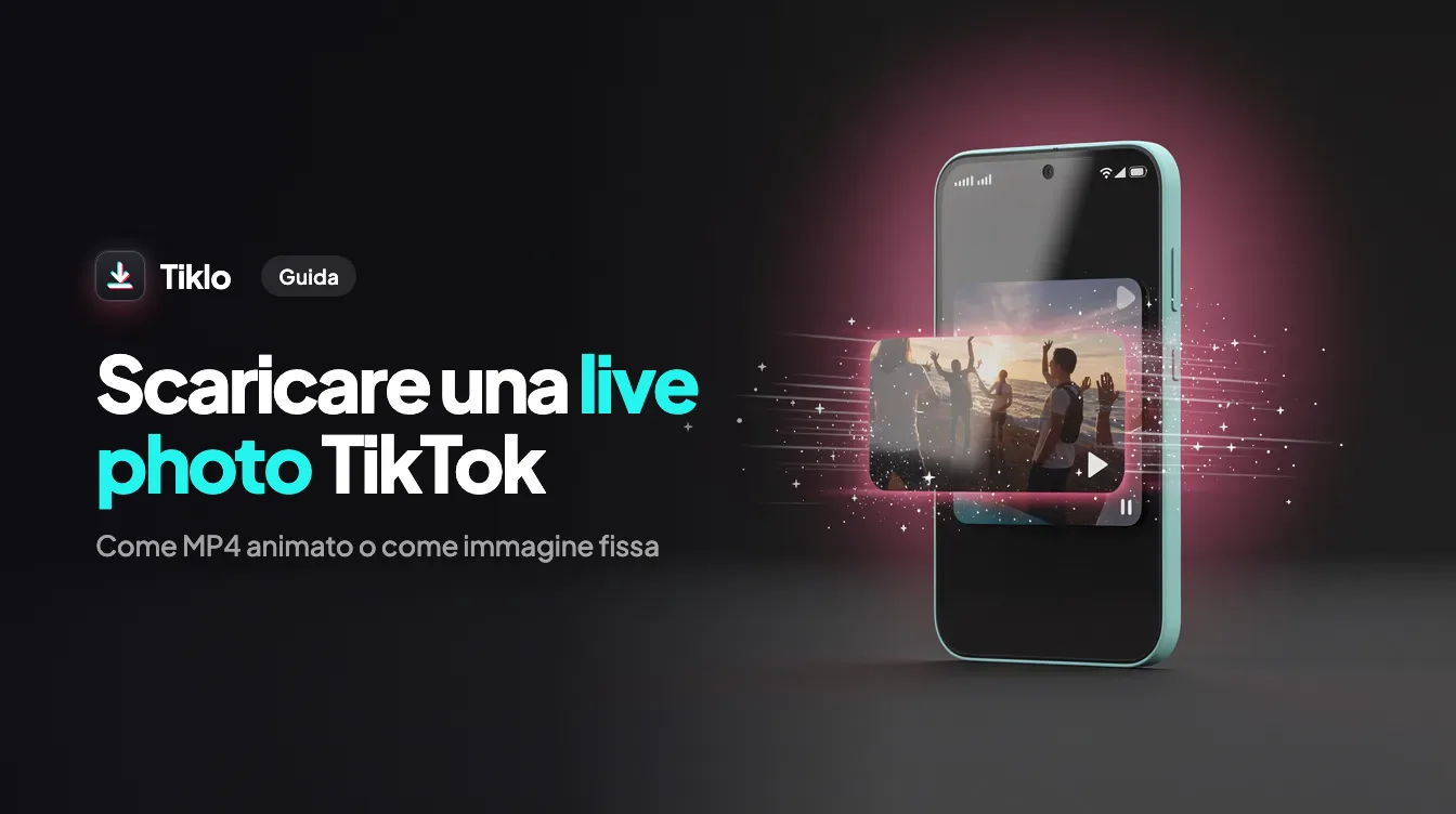 Uno smartphone che mostra una live photo di TikTok salvata come immagine in movimento