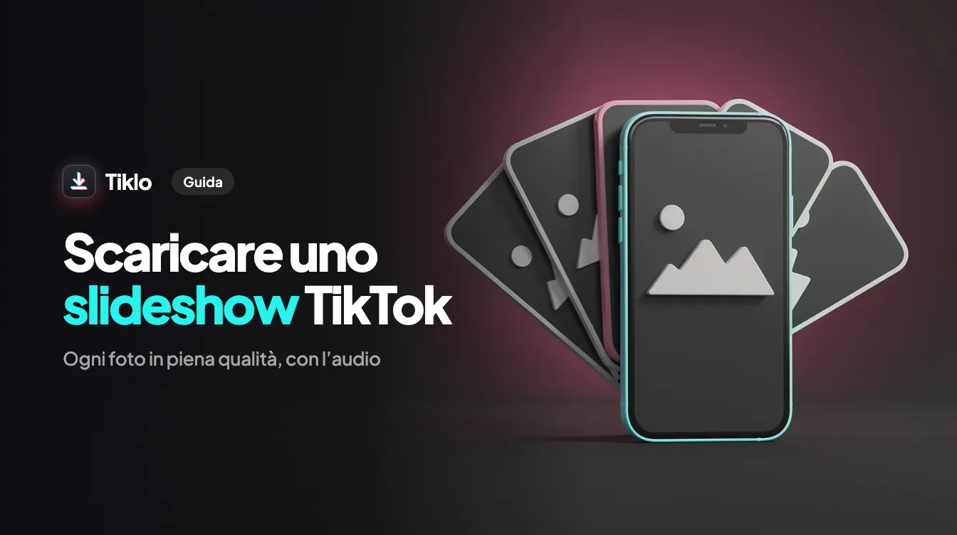 Post carosello di foto TikTok salvato in piena risoluzione con il suo audio di sottofondo