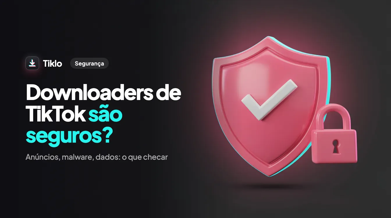 Tela de laptop mostrando um downloader de TikTok seguro em um navegador de internet