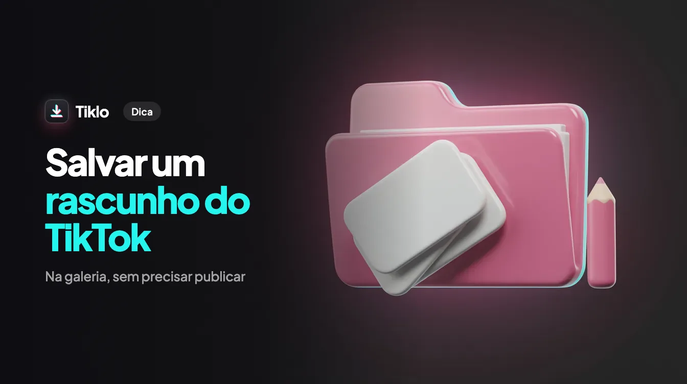 Um vídeo de rascunho do TikTok sendo salvo de forma privada num telemóvel sem publicar