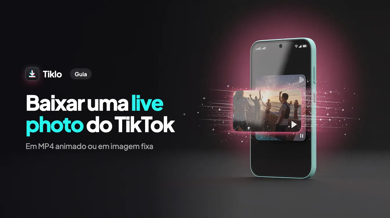 Um smartphone mostrando uma live photo do TikTok sendo salva como imagem em movimento