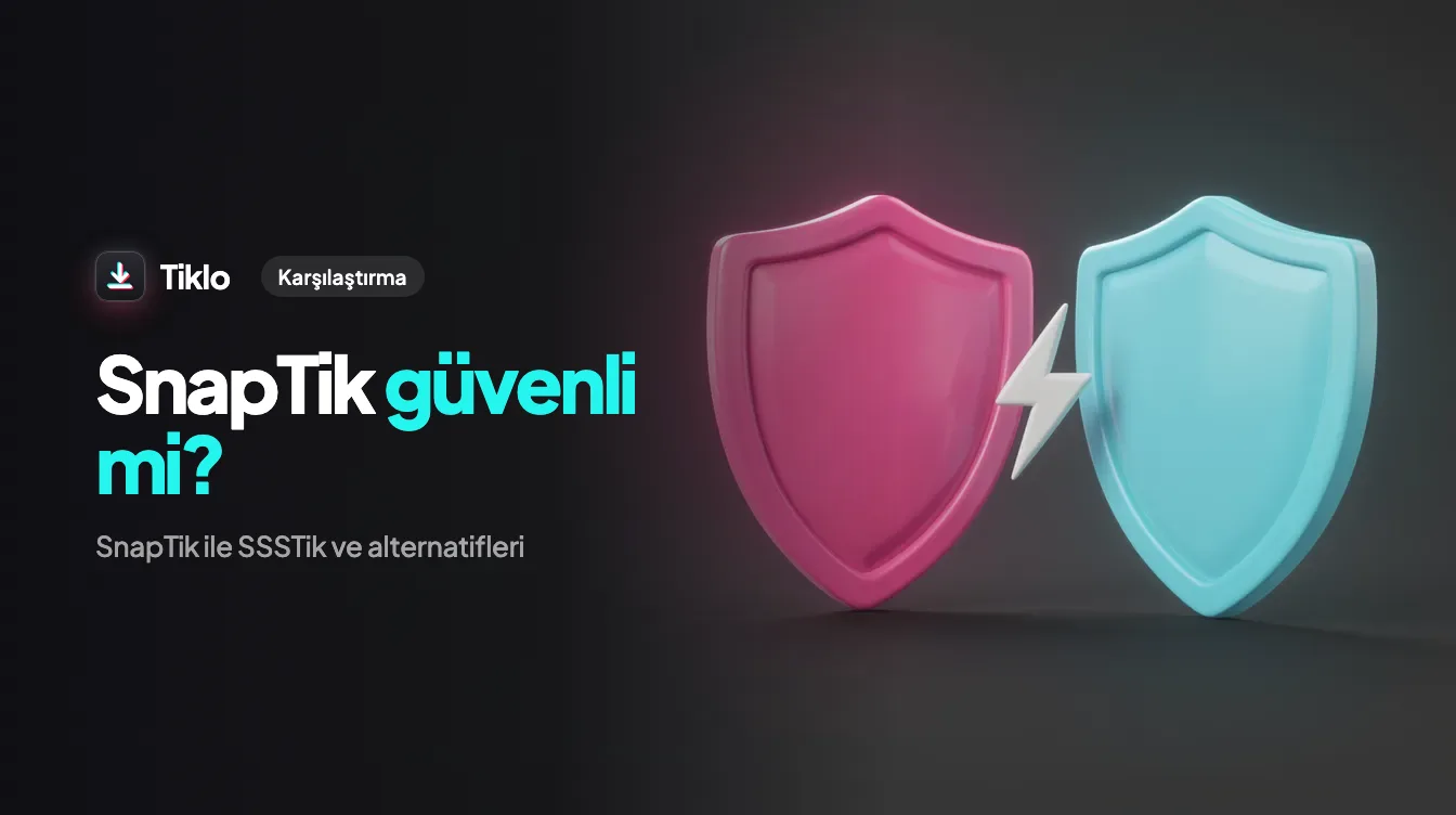 Bir güvenlik kalkanıyla yan yana karşılaştırılan iki TikTok indiricisi